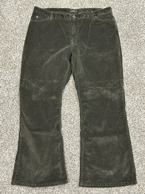 Olive Green Corduroy Flare Pants size 18P/ 18 Short